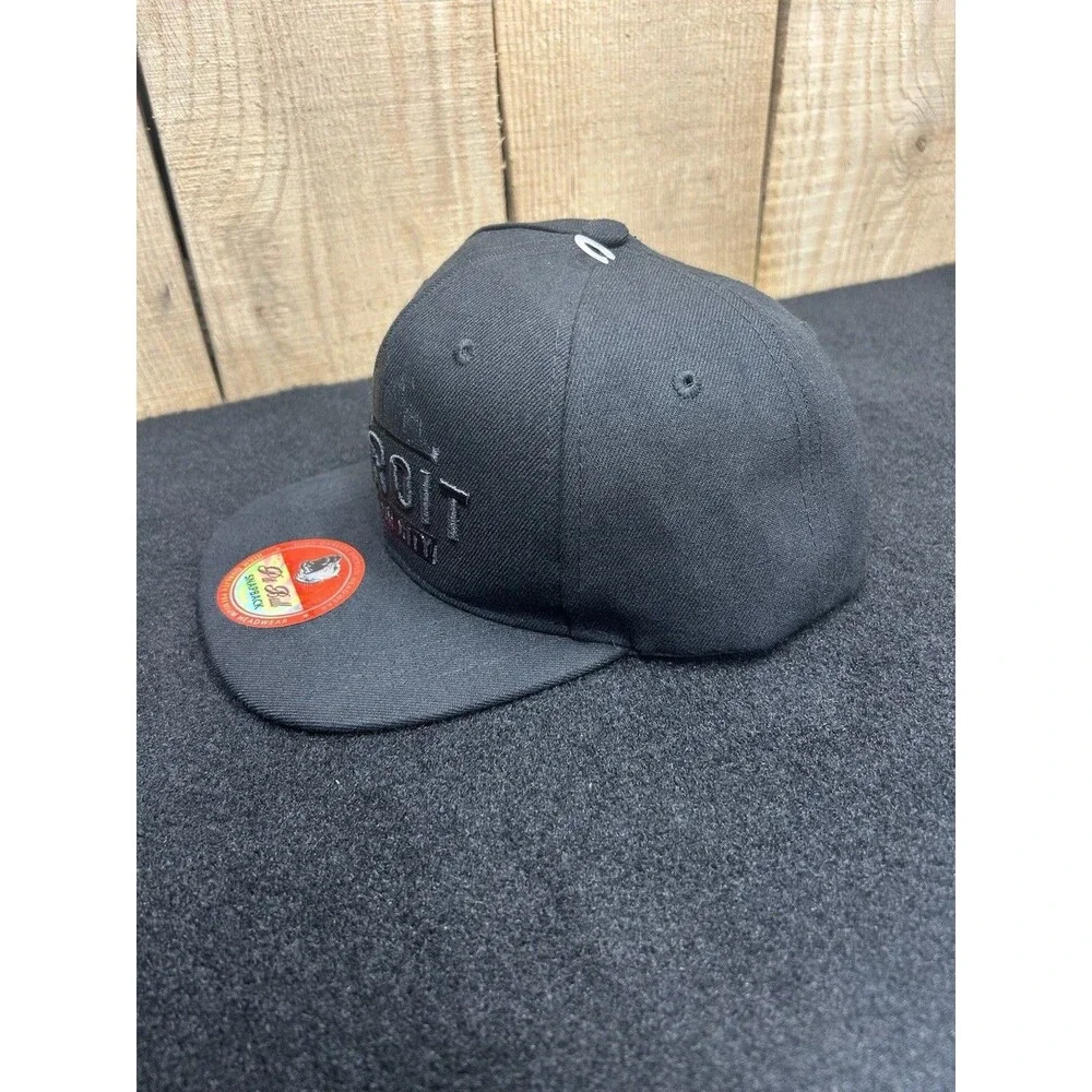 Detroit The Motor City Pit Bull Snap Back Hat/Cap Black Embroidered Nice Clean